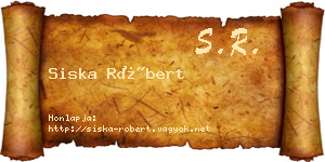 Siska Róbert névjegykártya